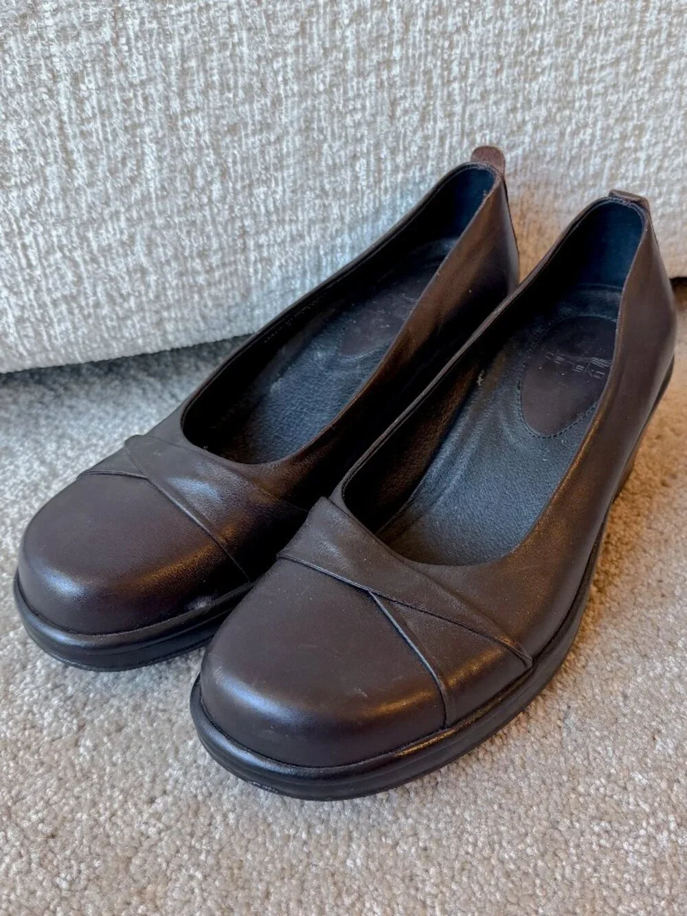 Dansko Slip-on Heels Dark Brown Leather Crisscross Detail - EU 40